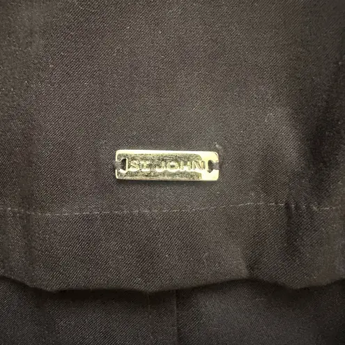 St. John Coat Collection Jacket Hooded Zip Up Gold Buttons Pockets Black Sz S