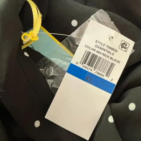 CeCe Black and White Polka Dot Short Sleeve Top Size XL