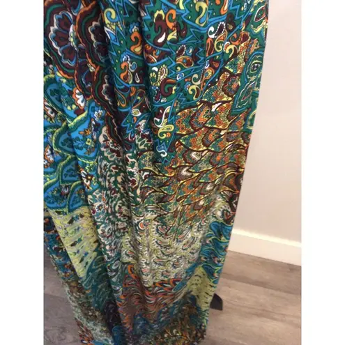 5th & Love 5th Love Maxi Dress V Neck Open Back Short Sleeve peacock Colors Designs XL