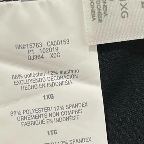 Just My Size Black White Mesh Panel Cropped Athletic Leggings Size 1X