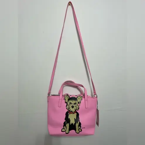 Marc Tetro Pink Yorkie Tote Bag & Matching Pouch Set β New with Tags(B26)