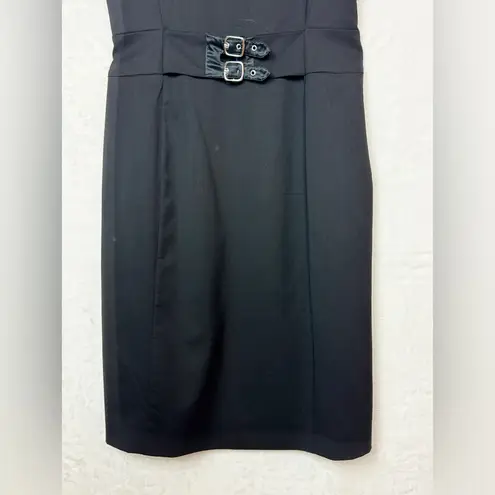 Emporio Armani Black 100% Wool Belted Dress Size 8