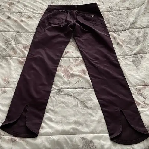 Emporio Armani New Sabrina maroon skinny slim cropped designer jeans, size 28”