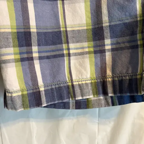 Ralph Lauren Vtg Polo  Jeans Co Plaid Shorts Womens Sz 6 Blue Green Chinos Preppy