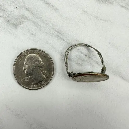 Vintage Wire Wrapped 1967 Roosevelt Dime Coin Ring Size 7 ✨ Silver