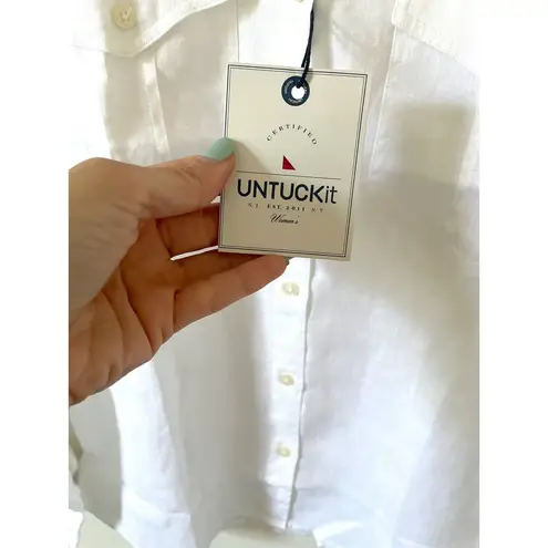 UNTUCKit Linen Cotton Buttondown Shirt White Size 0 NEW