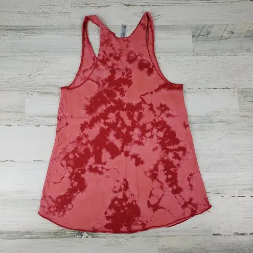 American Apparel NWOT  50/50 Custom Red Bleach Tie Dye Crinkle Tank Top Medium