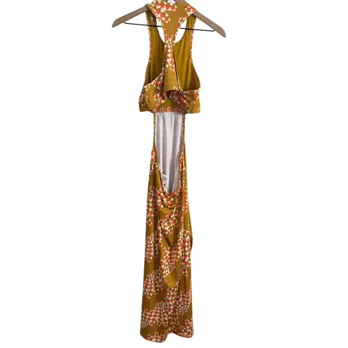 Farm Rio x Adidas Farm Psychedelic Wave Green Dress Victory Gold Size Large New