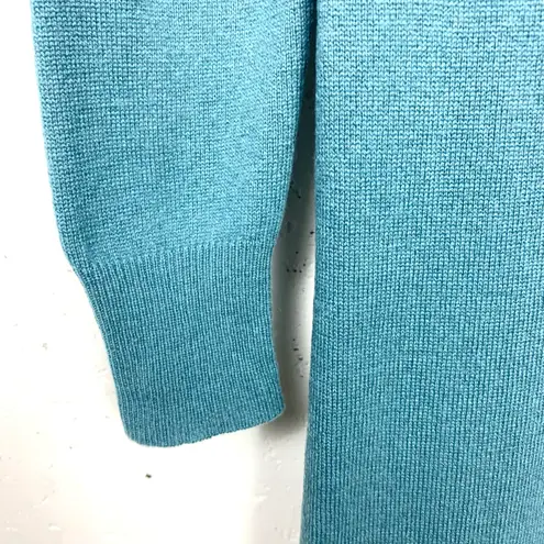 MaxMara Studio Womens Cashmere Wool Dress With Infinity Scarf Teal Blue Small