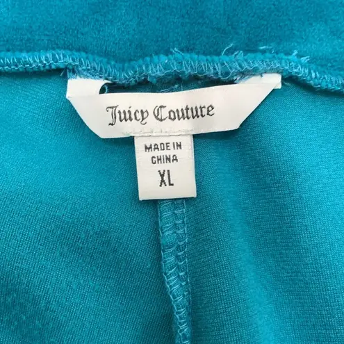 Juicy Couture Peacock Green Velour Classic Logo Track Pants Joggers Size XL