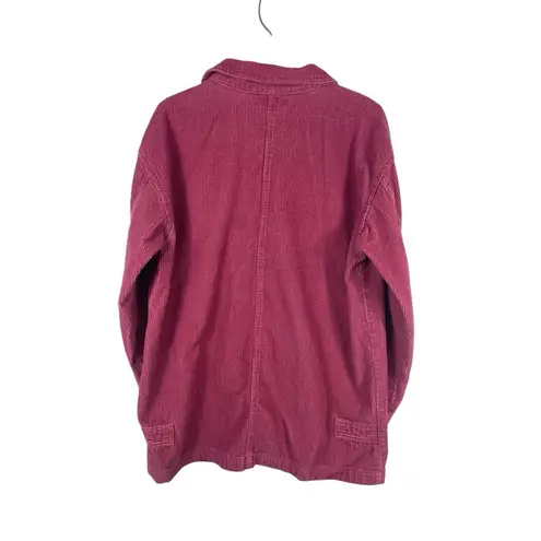 VTG Denim & Co Pink Corduroy Jacket Shacket S Zip Front Utility Workwear