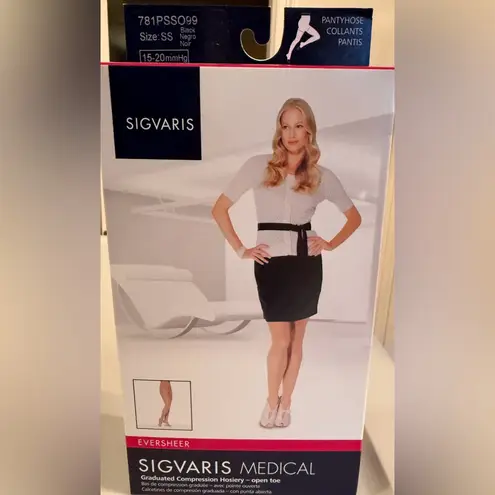 Sigvaris Medical Eversheer Sheer Open Toe Compression Pantyhose SS 15