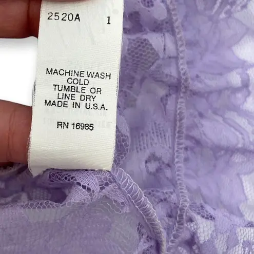 Vintage Ruffle Sheer Lace Purple Bodysuit Teddy