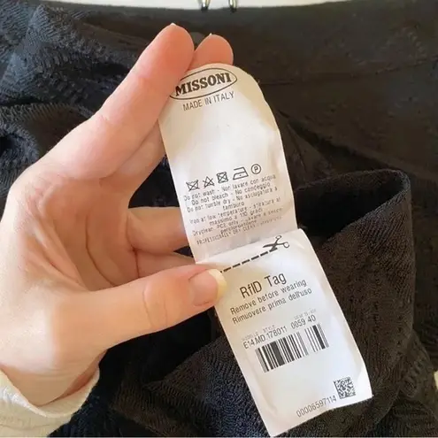 Missoni Sheer Woven Zig Zag Trousers Size IT 40 Black