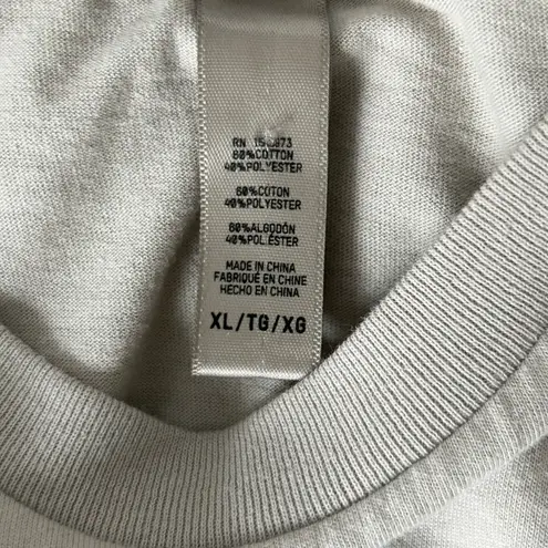 SKIMS Relaxed Long Sleeve T-Shirt in Taupe Cotton Blend Size XL