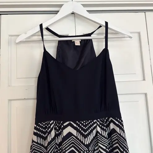 J.Crew navy and white Aztec chevron skirt halter maxi dress 4 petite Blue Size 4P