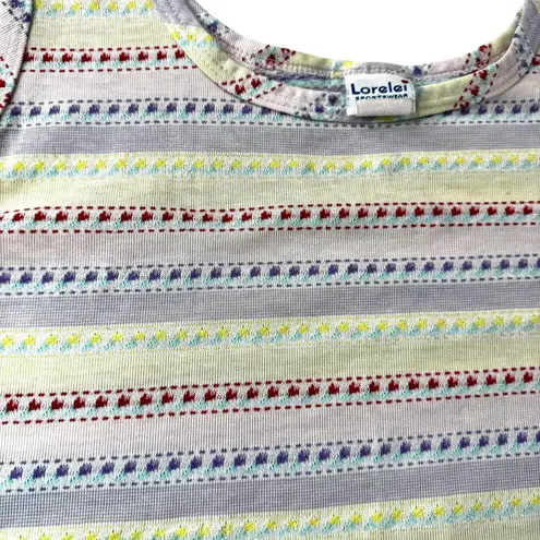 Vtg Pastel Knit Tank Top 80s Cottagecore Coquette Soft Aesthetic Wmns Lg Boxy Purple