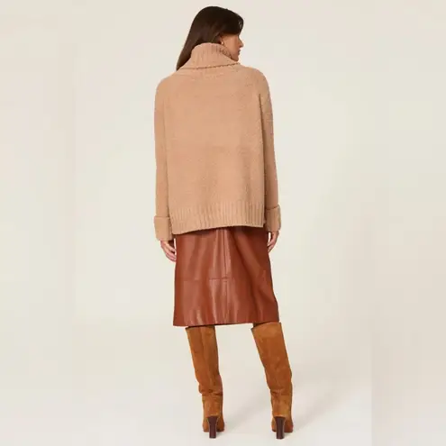 Adam Lippes Camel Brown Super Plush Teddy Bear Turtleneck Pull Over Sweater MED
