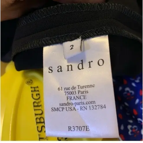 Sandro black sapphire colored jewel encrusted sleeveless dress size 2