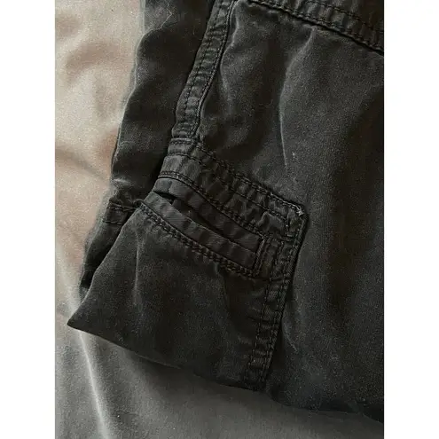 American Eagle Black Cargo High Rise Jogger Pants Pull On Lyocell Size Medium