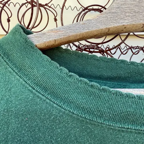 Y2K Christmas Green Embroidered Crew Sweatshirt Snowman Elf Reindeer Santa 3X