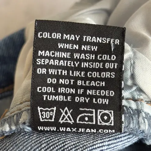 Wax Jean Blue Distressed Ankle Cropped Jeans Plus Size 22