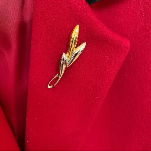 Vintage Forecaster of Boston Red Wool Overcoat 1990s Pin, Black Velvet C… Size 16