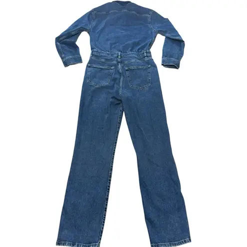 DL1961 Freja Jumpsuit Long Sleeve Blue Denim Tripoli Size Large
