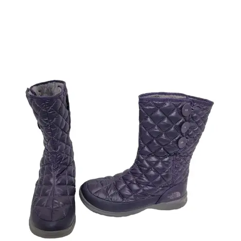 The North Face  thermoball button-up boot womens sz 9 purple quilted insulated