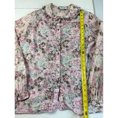Vintage LF Sport Floral Skirt Set Vest Blouse Cottagecore Grandma Chic M Pink Size M