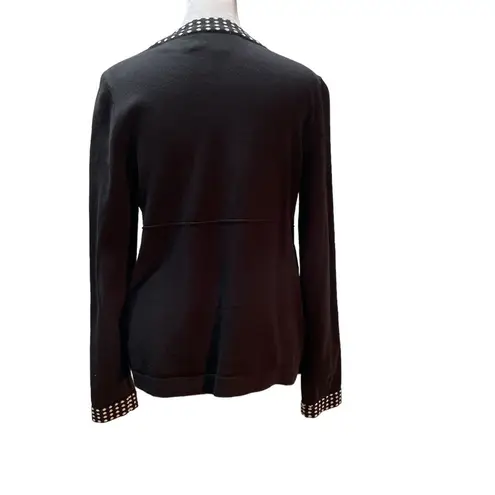 Christopher & Banks Black & White Long Sleeve Mock Cardigan Sweater with Tank S
