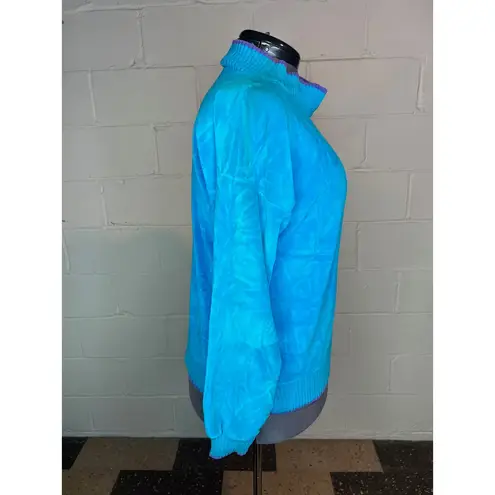 polo shirt velour blue purple embroidered preppy distressed Size M