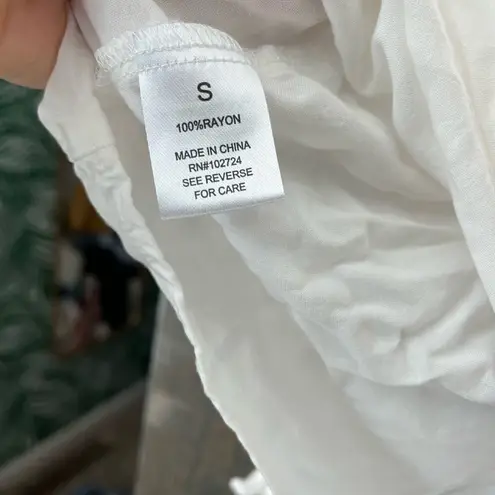 Grand & Greene White Blouse Button Down Long Sleeve Top Small