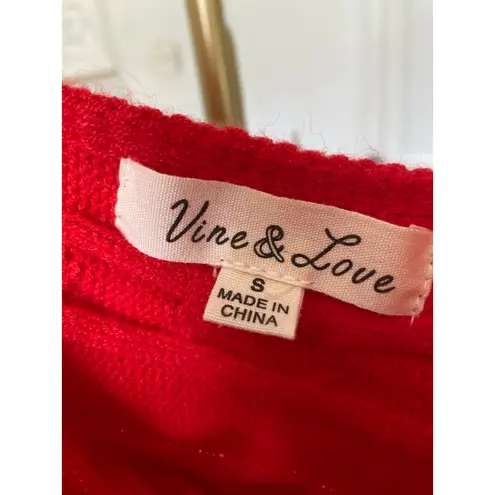 Vine & Love Knit Sweater Midi Dress Cable Red Bougie Chic Cozy Winter S Holiday