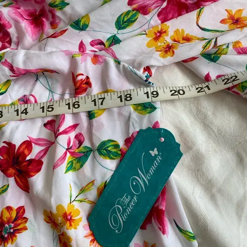 Pioneer Woman Square Neck Raglan Sleeve Floral Top M Size M