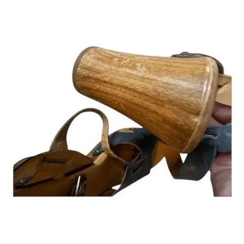 Korks Bagley Platform Cool Grey Leather Studded Chunky Heeled Strappy Sandals 8M Gray Size 8