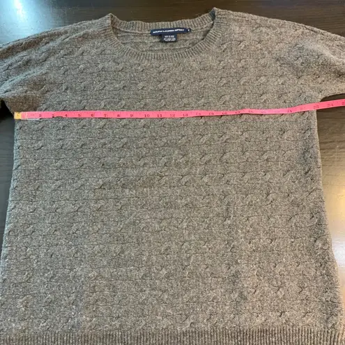Ralph Lauren Sport Wool Blend Rabbit Gray Cable Knit Crew Neck Sweater Preppy Gray Size M