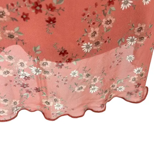 No Comment Floral Spaghetti Strap Mini Dress Pink Size Large NWT