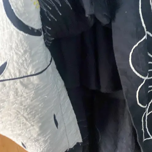 Maeve Tiered Black White Floral Maxi Skirt