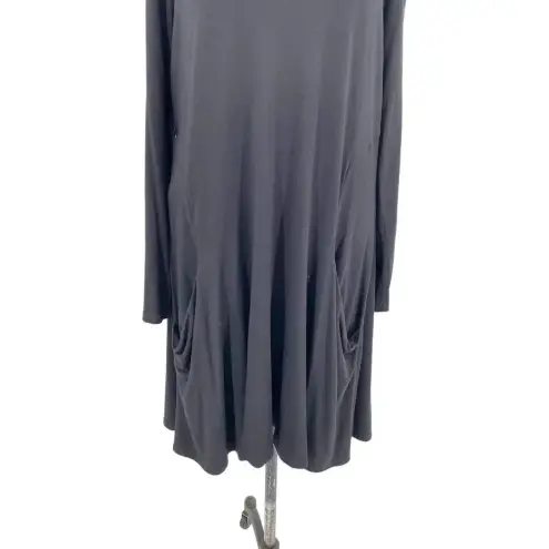 Betabrand Sweatshirt Long Sleeve Dress in Black Jersey Size Large