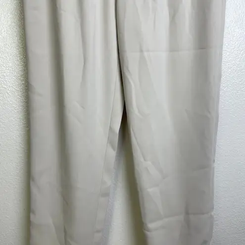 Quince Stretch Crepe Ankle Pants Size 12 Womens Sand Beige Elastic Career NWT