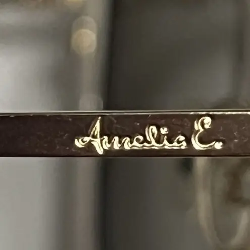 Amelia E. Gaya Sunglasses White Gold Metal Bold Chic Classic Square 54