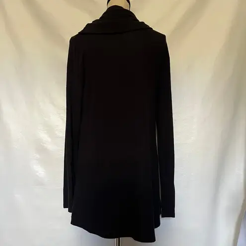 BELLDINI High Cowl Neck Womens Sweater Sz L Black Grommets Tunic Witchy Grunge Size L