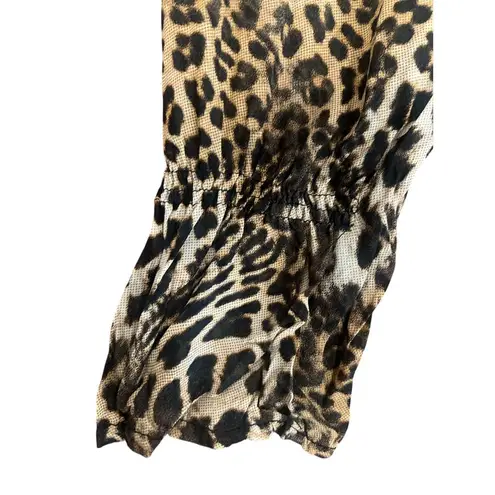 Sharagano Women’s Leopard Sheer Beach Coverup Off Shoulder XL