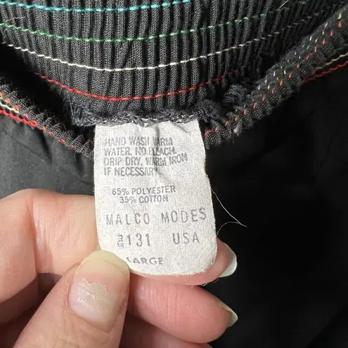 Black Pleated Skirt Rainbow Stitching Women’s Size Large Boho