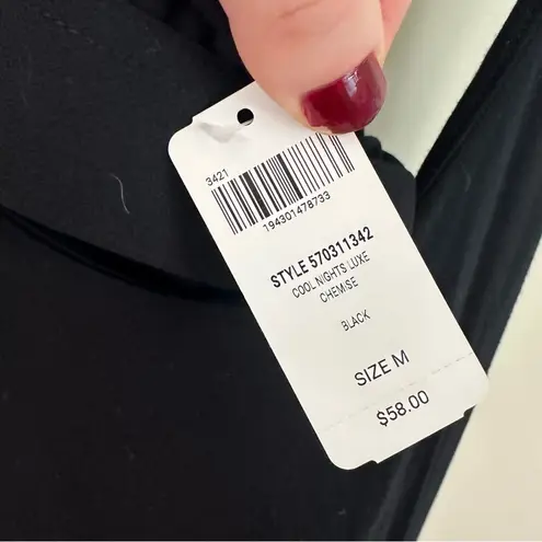 Soma Black Cool Nights Luxe Chemise Strappy Size Medium NWT