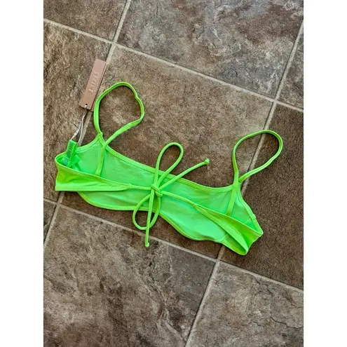 SKIMS Signature Swim Micro Scoop Bikini Top Neon Green Size Small