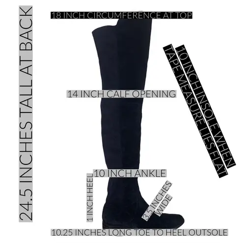 ALCHIMIA DI BALLIN BLACK SUEDE OVER THE KNEE LOW HEEL BOOTS (37.5) Size 6.5