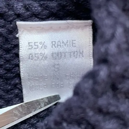 Vintage 90s Crewneck Sweater Navy Light Pink Blue Knit Dark Floral Pearl Detail