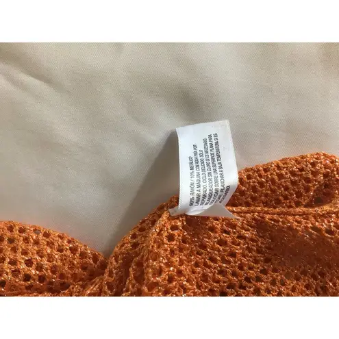 Future Collective Skirt Sz. XXL Orange sparkle Midi Knit Crochet Swim Coverup